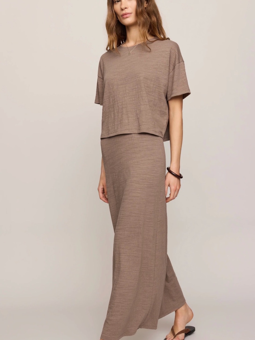 Z Supply Delavine Textured Maxi Skirt and Top Set